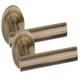 image 2 of Golden Grace 6 Sets Straight T-Bar Design Door Handles in Antique Brass Finish with Tubular Latch and 1 Pair of 3" Ball Bearing Hinges Gold
