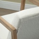 image 6 of HOMCOM Rocking Chair Upholstered Armchair Wooden Accent Chair Cream 