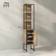 image 7 of HOMCOM Tall Bathroom Cabinet with 3 Open Shelves Adjustable Shelf, Natural | Brown | Black | 33 x 33 x 185 cm