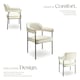 image 3 of Armchair Doe - durable fabric, black powder-coated legs, 120 kg load, 58 x 62 x 85 cm - Set of 6 White | Velvet Look Off-White