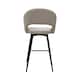 image 5 of Bentley Designs - Sterling 180° Return Swivel Barstool With Black Sand Powder Coated Legs - Ivory Faux Leather (Single)