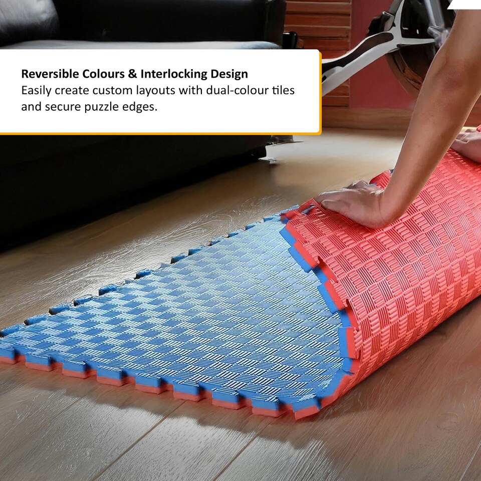 image 1 of 40mm Premium Reversible EVA Tatami Foam Mats Red | Pack of 48