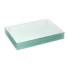 Harbour Housewares Glass Placemats - 30 x 20cm - Clear - Pack of 6 | Clear | Clear