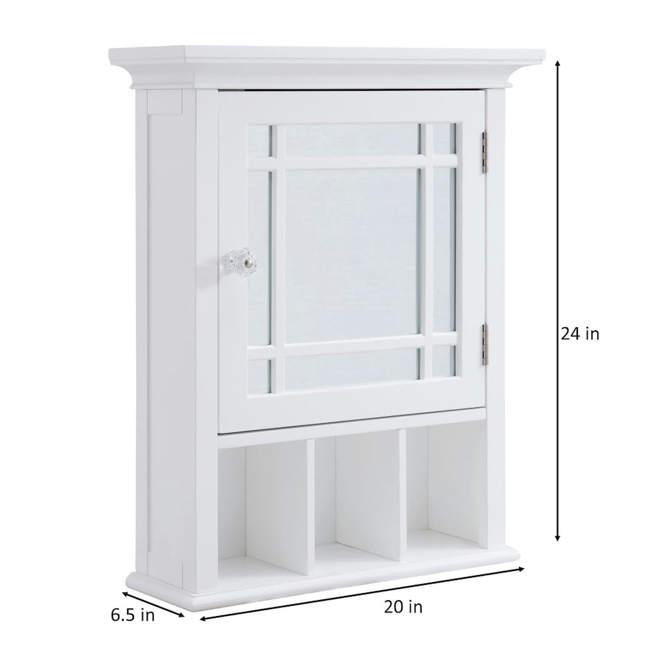 image 1 of Teamson Home Wooden Bathroom Medicine Cabinet Mirrored White