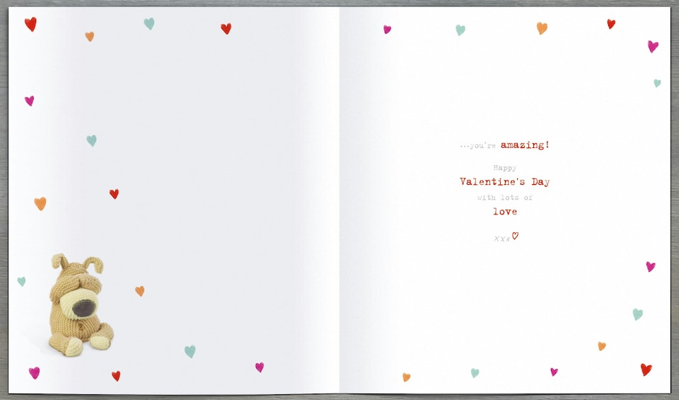 image 1 of Boofle Sat Covering Eyes Valentine's Day Card