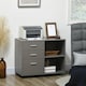 image 2 of HOMCOM Freestanding Printer Stand Unit Office Desk Side Mobile Storage w  Wheels 3 Drawers, 2 Open Shelves Modern Style 80L x 40W x 65H cm - Grey