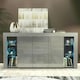image 6 of Grey Sideboard 164cm Gloss Doors Free LED Modern Storage Cabinet | Grey