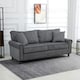 image 2 of HOMCOM Fabric Sofa 3 Seater Sofa for Living Room w/ Throw Pillow Grey