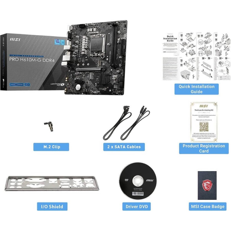 image 1 of MSI PRO H610M-G DDR4 motherboard Intel H610 LGA 1700 micro ATX