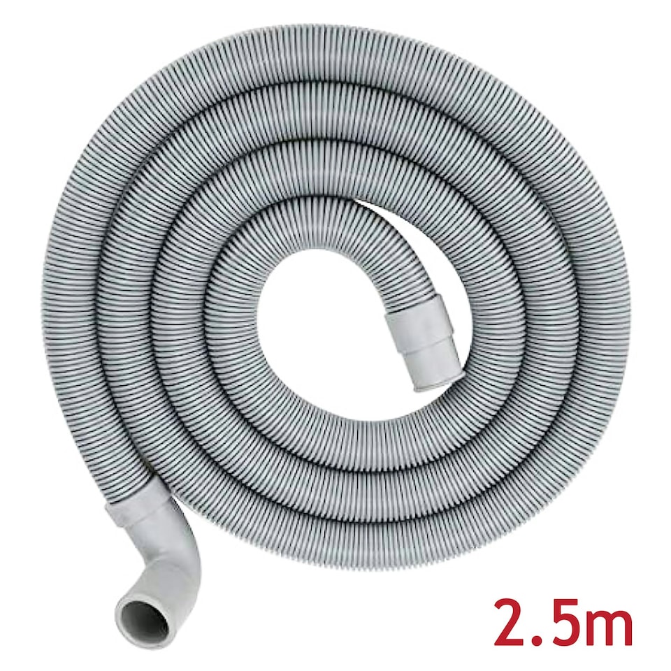 image 1 of SPARES2GO Universal Drain Hose with Right Angle End for Washing Machines (2.5m, 19mm / 21mm)