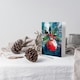 image 3 of Single Hanging Red Bauble Ornament Holly Painting Blank For Him Or Her Art Christmas Card