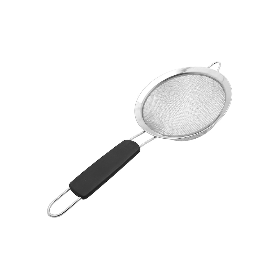 image 1 of Buckingham Stainless Steel Fine Mesh Sieve Strainer 14 cm Black Handle