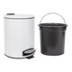 image 4 of Harbour Housewares Bathroom Bin & Toilet Brush Set - 5L - White - Round Stainless Steel Slim Trashcan Rubbish Bin & Brush