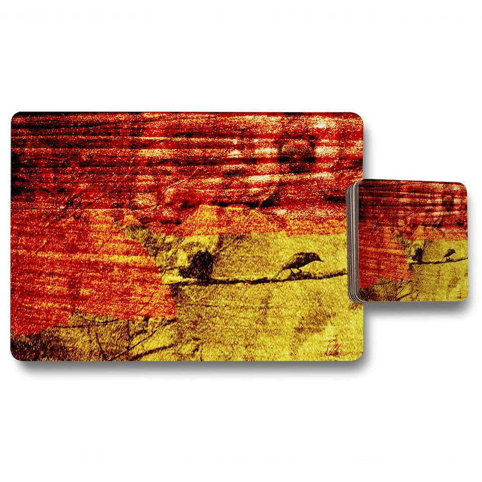 image 1 of Birds on branch (Placemat & Coaster Set)