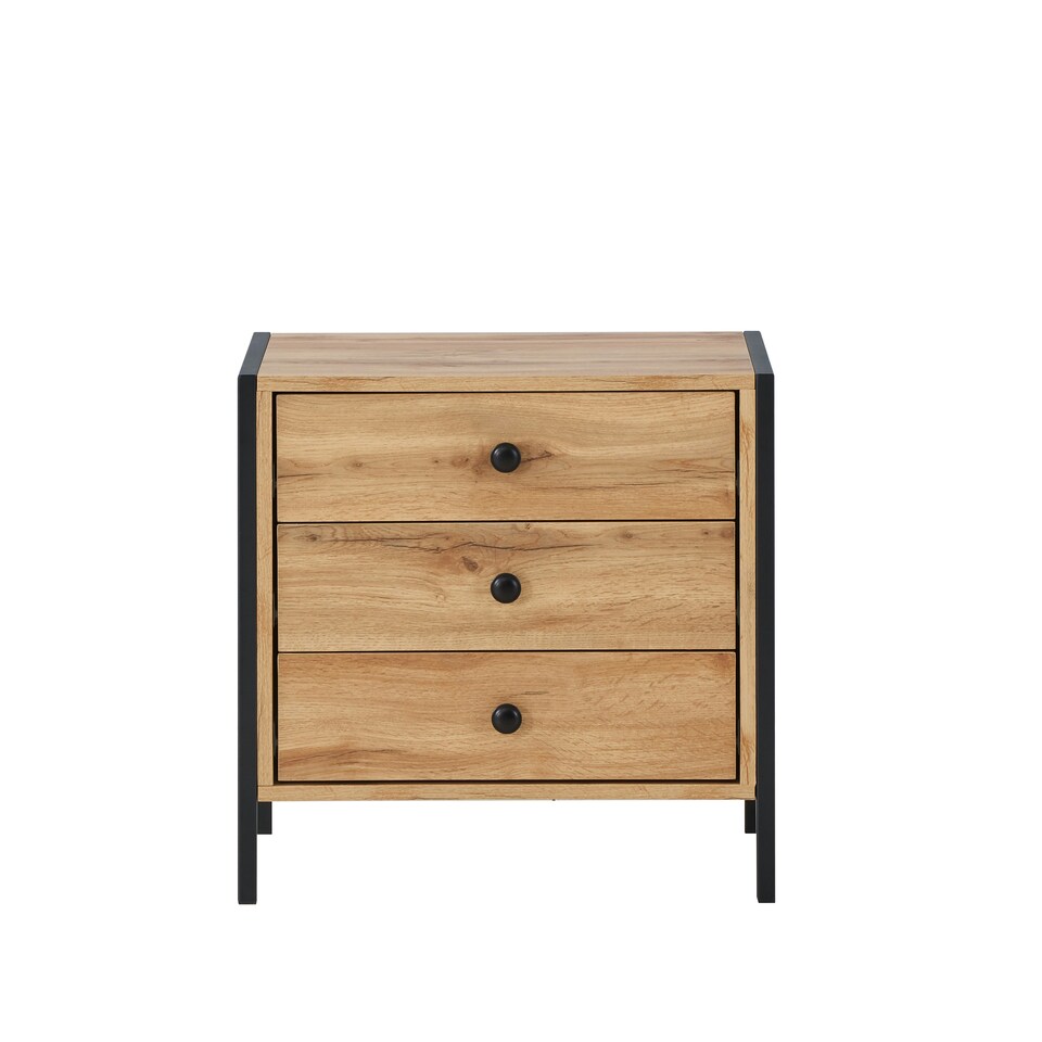 image 1 of Bedside with 3 Drawers