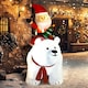 image 2 of Outsunny 6.6FT Christmas Inflatable Santa Claus w/ Polar Bear for Graden