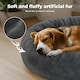 image 3 of Skylos Dog Bed Large Donut Plush Soft Cat Calming Beds Pet Anti Anxiety | Grey | 80 x 60cm | One Size