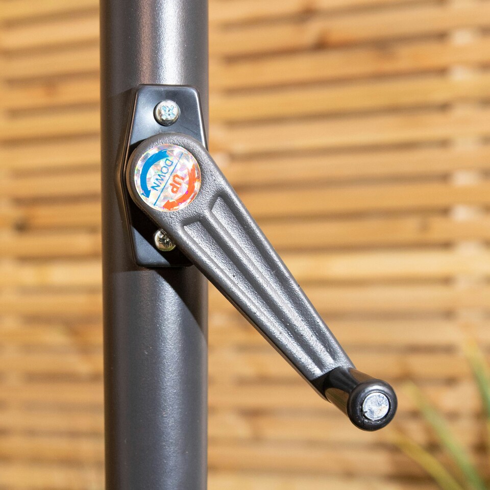 image 1 of 2.7m Aluminium Garden Patio Sun Shade Parasol with Crank Handle in Cream Cream