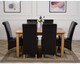 image 3 of Oslo 150 x 90 cm Medium Oak Dining Table and 6 Montana Leather Chairs | Black | Black