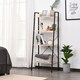 image 2 of HOMCOM Ladder Shelf, Bookshelf, 4-Tier Industrial Storage Rack for Living Room, Bedroom, Kitchen, Oak and Black