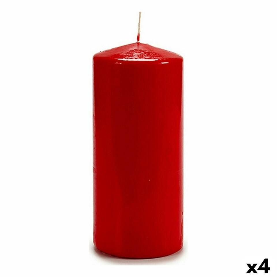 image 1 of Candle Acorde CY88200M Red 9 x 20 x 9 cm (4 Units) N/A