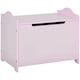 image 1 of HOMCOM Wooden Kids Toy Box Children Storage Organizer Chest Safety Hinge | Pink | 60cm x 40cm x 48cm