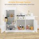 image 4 of COSTWAY Kids Play Kitchen Set Toddler Wooden Pretend Toy Kitchen Playset-White