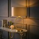 image 2 of ValueLights Antonia Beige with Metallic Gold Inner Drum Shade Brushed Gold Oval Table Lamp Gold