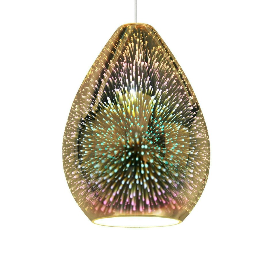 image 1 of Geller Polished Chrome Hologram Effect Pendant Light Shade