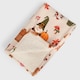 image 2 of OHS Autumnal Gonk Printed Sherpa Fleece Reverse Blanket Throw 125x150cm - Natural