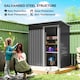 image 3 of Outsunny 5 x 3ft Garden Storage Shed with Sliding Door and Sloped Roof, Lean to Outdoor Equipment Tool Shed for Garden, Black