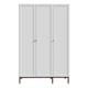 image 2 of Wensley 3 Door Wardrobe in Light Grey and Oak