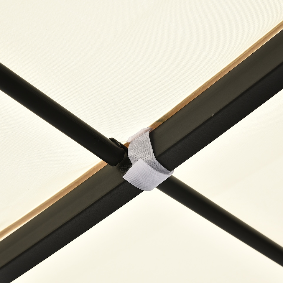 image 1 of Outsunny 3 x 3 Meters Canopy Metal Wall Gazebo Awning Garden Marquee Shelter Door Porch, Cream White