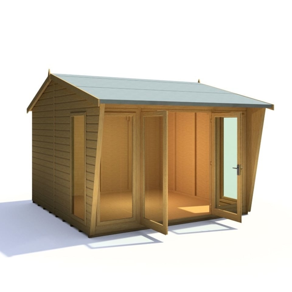image 1 of Burghclere 10 x 10 Feet Summerhouse - L358.6 x W320.8 x H250 cm Brown