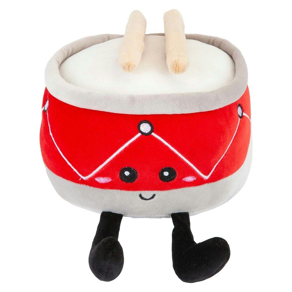 image 1 of Drum Soft Toy Cute Plushie Huggable Cuddly Stuffed Toy 16cm Red