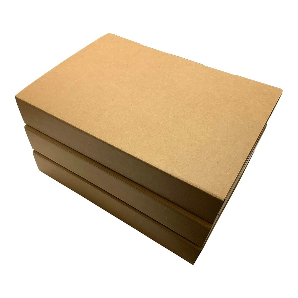 image 1 of Pack of 3 A4 Kraft Box Files 5cm Depth