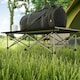 image 8 of Outsunny Portable Folding Camping Table w/ Roll Up Aluminium Top Carry Bag Khaki