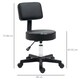 image 7 of HOMCOM Adjustable Swivel Salon Chair Padded Seat Back 5 Wheels Black