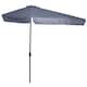 image 1 of Outsunny 2.3m Half Round Parasol Garden Sun Umbrella with Crank Grey