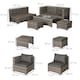 image 7 of Outsunny 8pc Outdoor Patio Furniture Set Weather Wicker Rattan Sofa Chair Grey