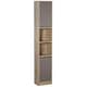 image 1 of HOMCOM Narrow Bathroom Storage Cabinet with Open Compartment, Oak