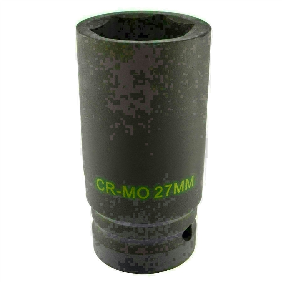 image 1 of 27mm Metric 3/4 Drive Double Deep Impact Socket 6 Sided Single Hex Thick Walled