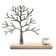 image 2 of Tree of Life Metal & Wood Tea Light Holder Silver