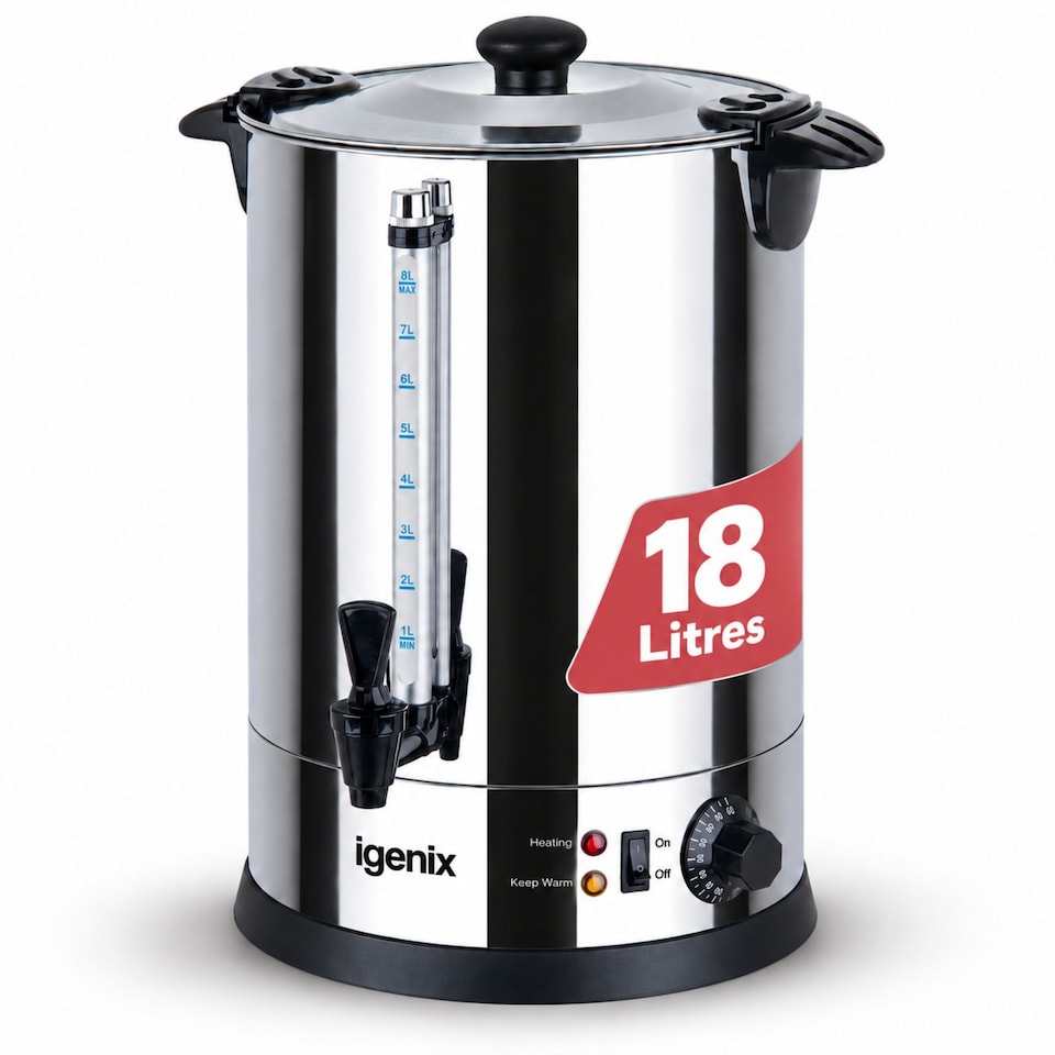 image 1 of Igenix IG4018 Catering Urn & Hot Water Boiler, 17 Litre