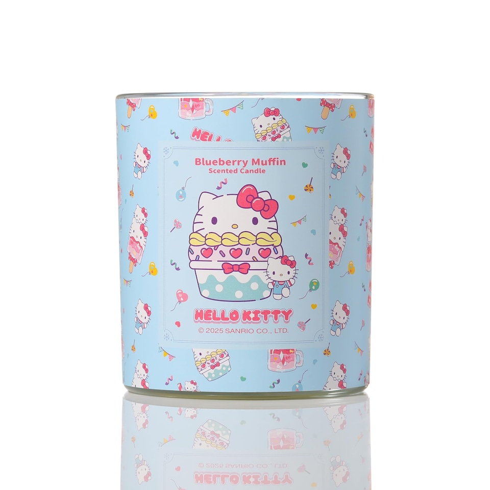 image 1 of Hello Kitty Repeat Printed Candle 213g - Blueberry Muffin