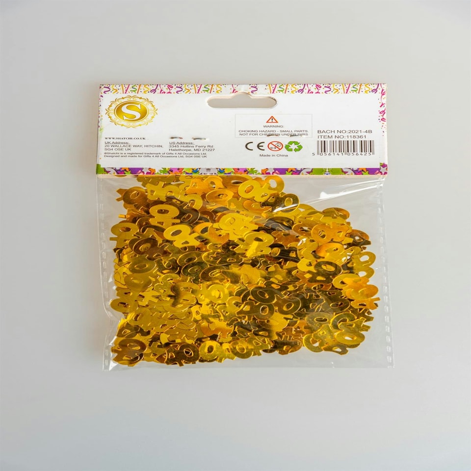 image 1 of 40th Birthday Confetti Gold 14G 4PK
