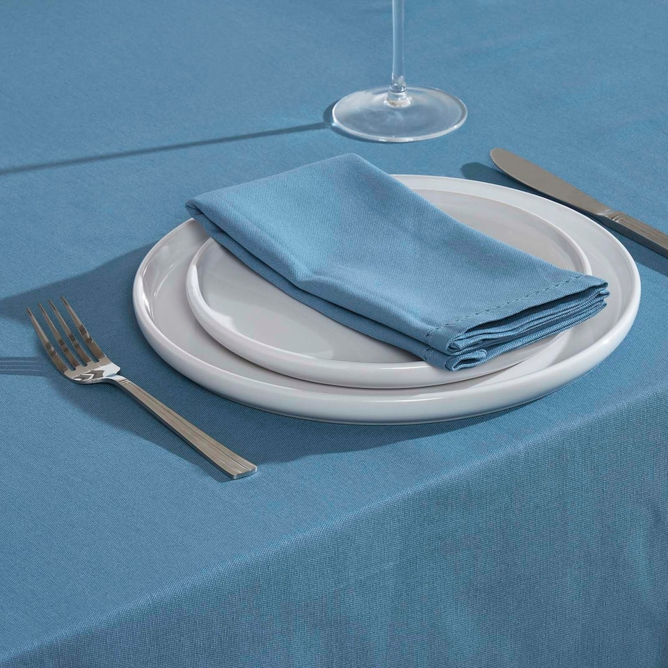 image 1 of Homescapes Airforce Blue Fabric 4 Napkins Set | Blue | One Size | 1