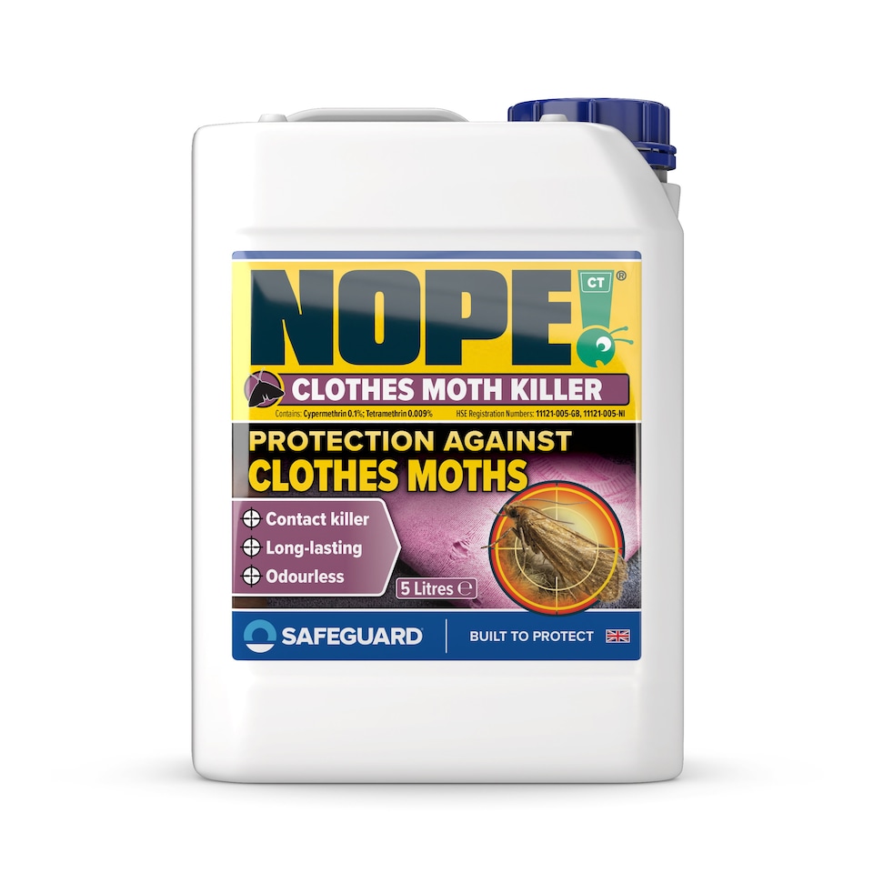 image 1 of NOPE Moth Killer (5 Litre) Fast acting, Odourless, Long-lasting Moth Repellent for Home, Clothes, Wardrobe, Room & Carpets