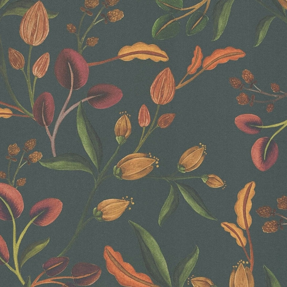 Sample of Meadow Muse Wallpaper in Charcoal N/A