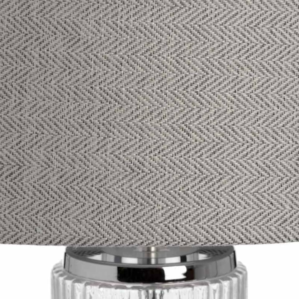 image 1 of Roma Table Lamp - Glass/Metal - L40 x W40 x H81 cm - Grey/Silver Silver